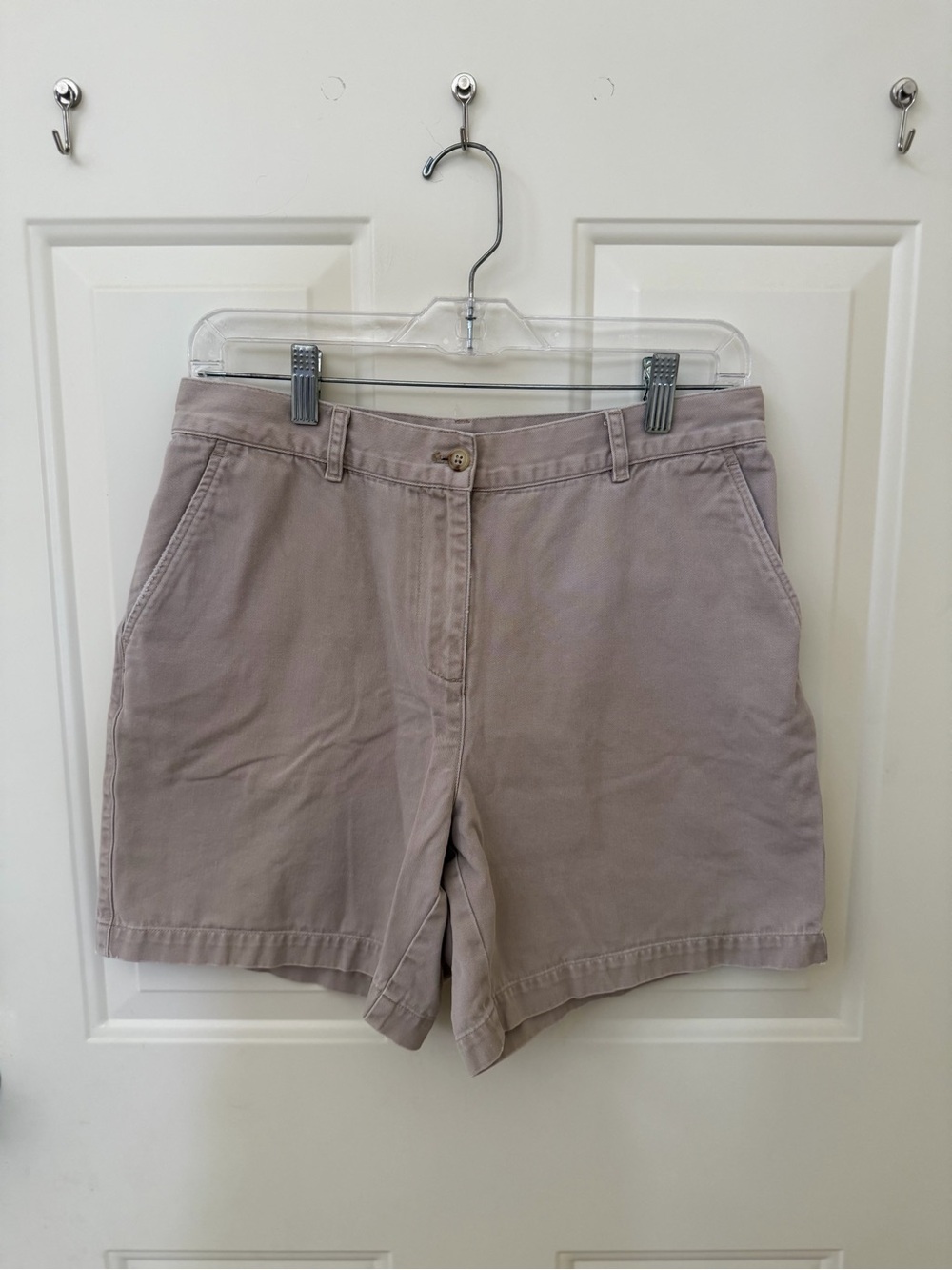 Vintage Y2k Women’s Ralph Lauren Cotton Chino Shorts in Light Taupe Size 8P